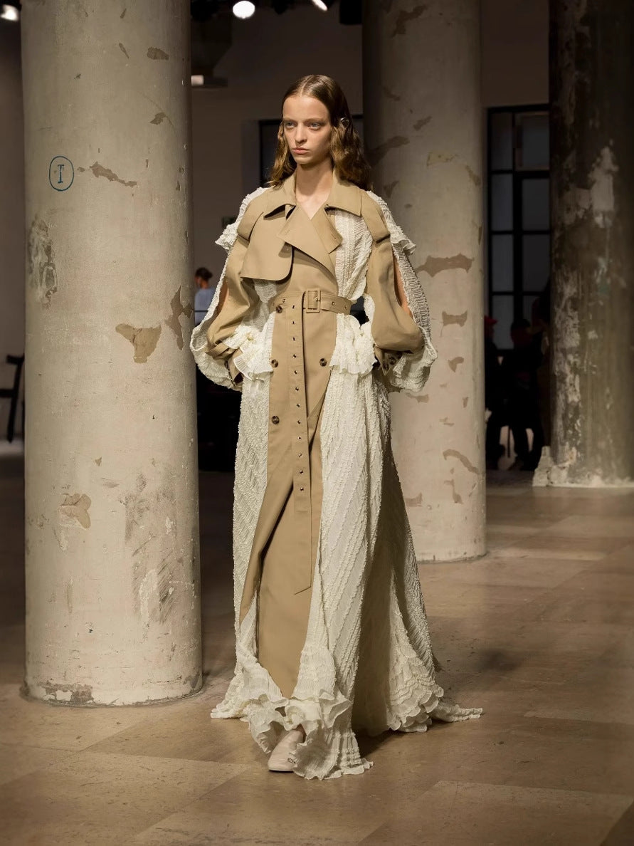 Lace Stitching High-end Waist Jacket dress