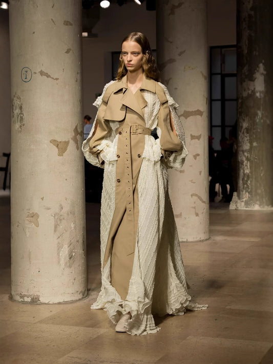 Lace Stitching High-end Waist Jacket dress