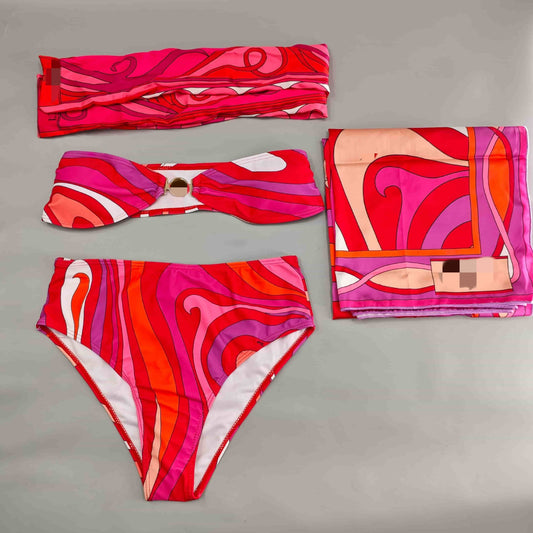 Printed Bikini Three Piece set