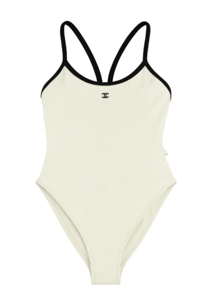 Chantelle Geribde Stretch Eendelig Badpak - Wit