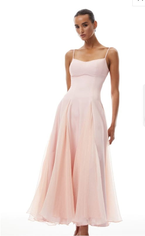 Sofie Pink Pleated Maxi Dress
