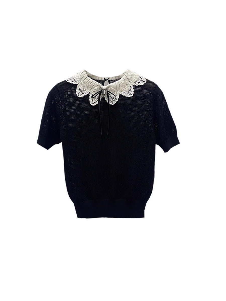 Doll collar sweater top