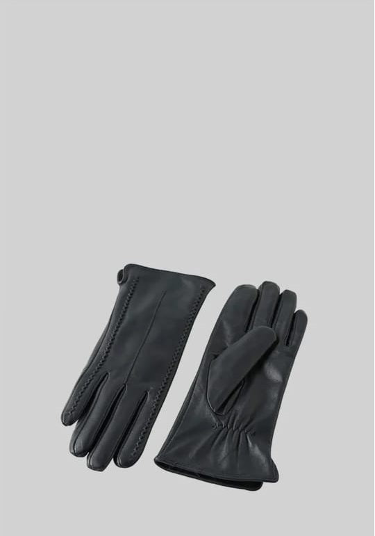 Bespoke Stitching Leather Gloves - Black