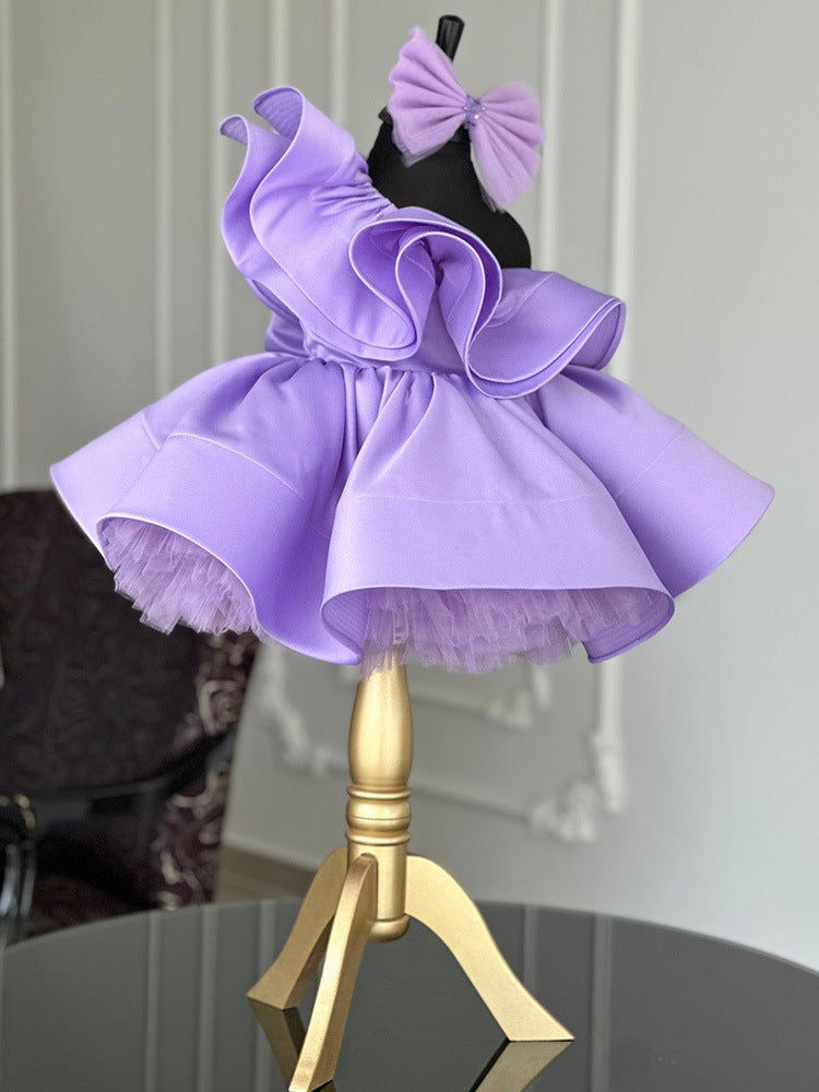 Flower design purple frock