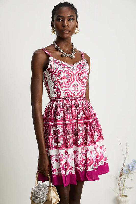 Annika Graphic-Impreinte Mini robe sans manches