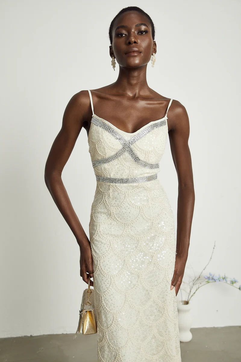 Robe midi embelli nalini