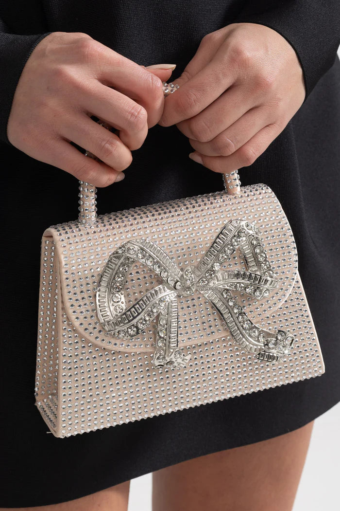 Funkelnde Strasskupplung mit dekorativem Metallschon - Champagner