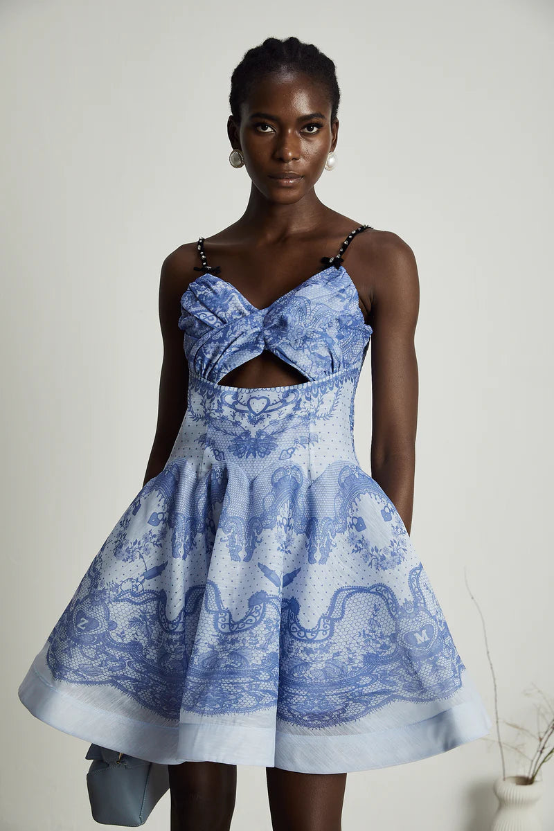 LANA Graphic-Impriment évasé Mini robe