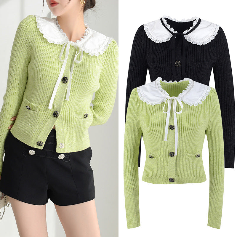 Doll Collar Bow Lace-up blazer