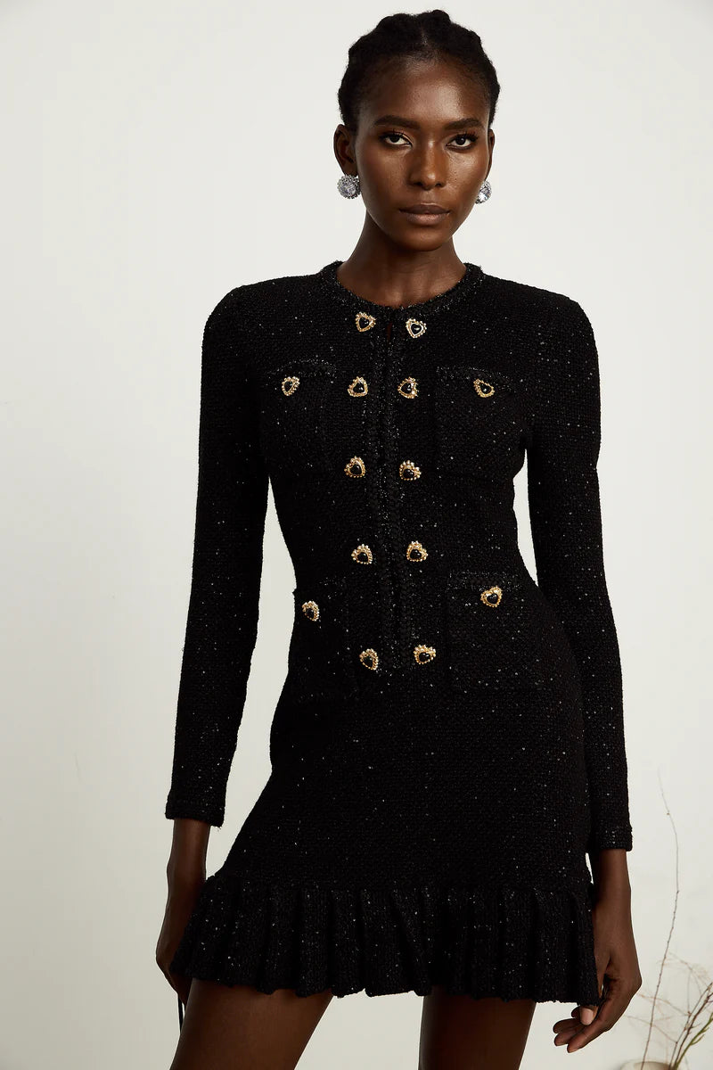 Éliane Mini-robe ornée de paillettes