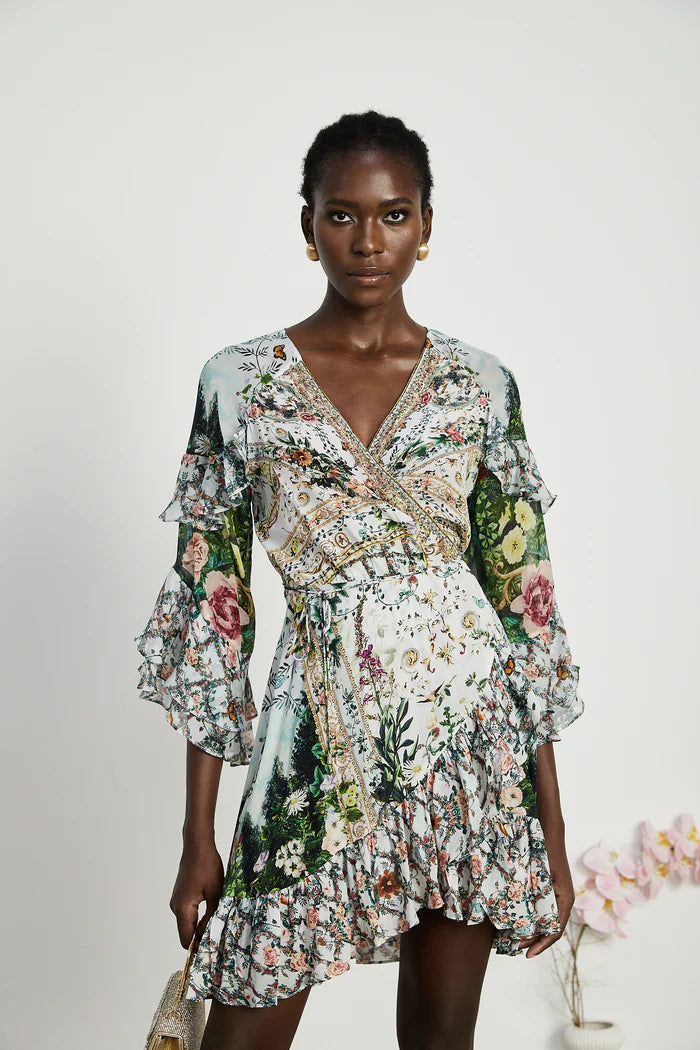 Kalena Ruffled Wrap Mini Robe