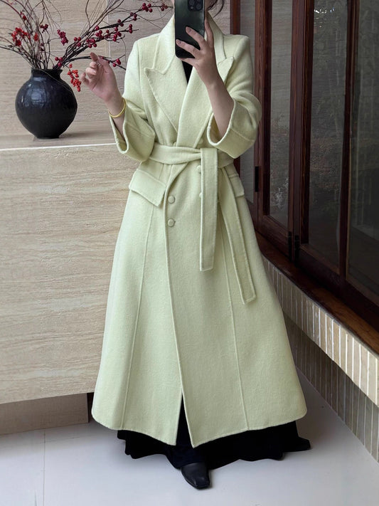 Double-faced cashmere mid-length coat