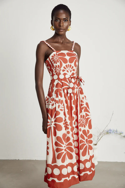 Sonia graphic-print midi dress