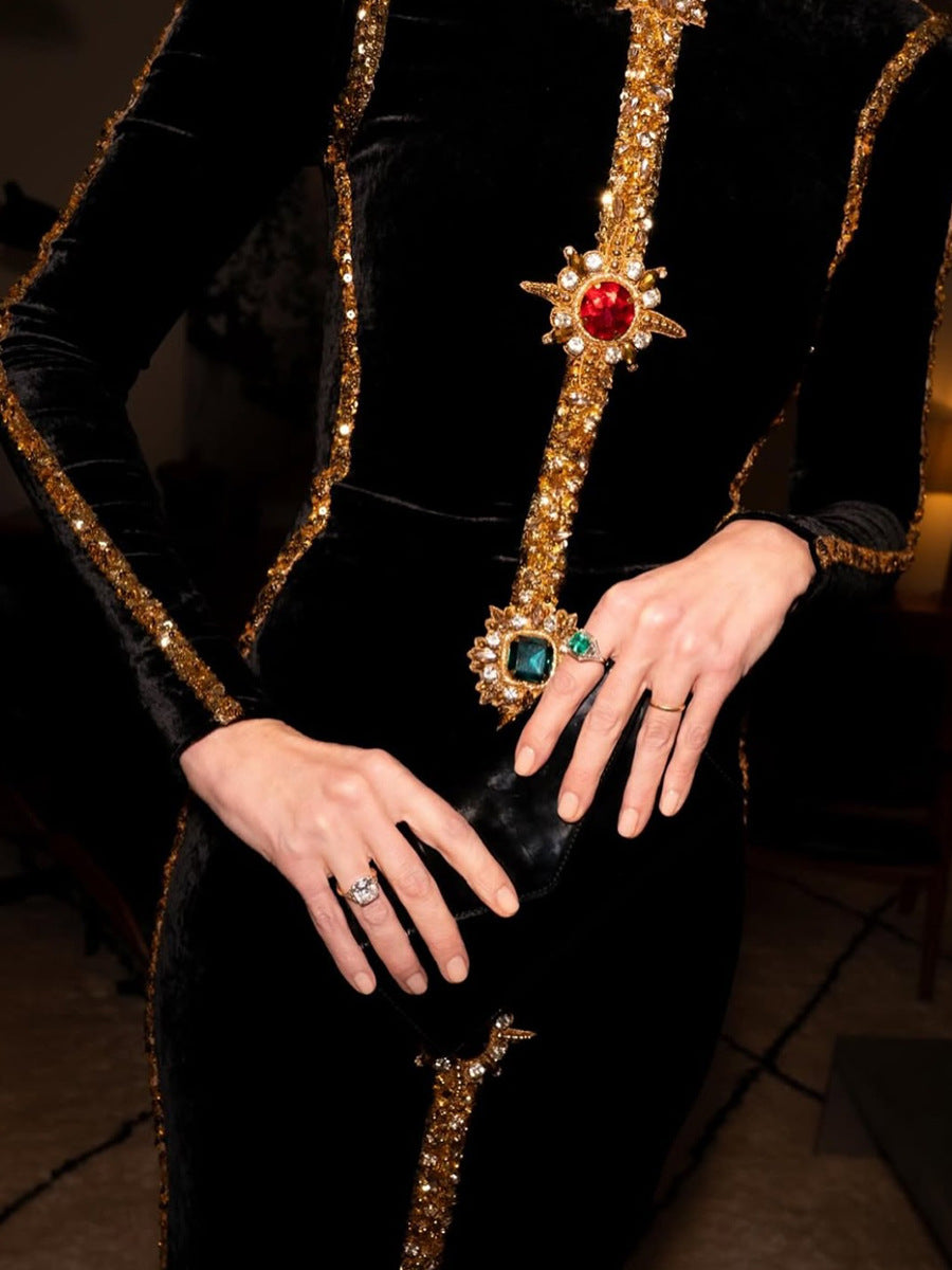Luxury Diamond-encrusted High-End Dress