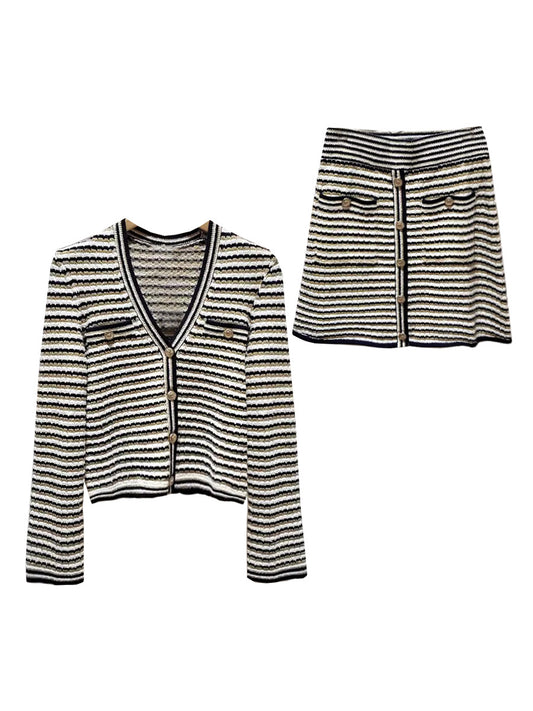 Striped dress set