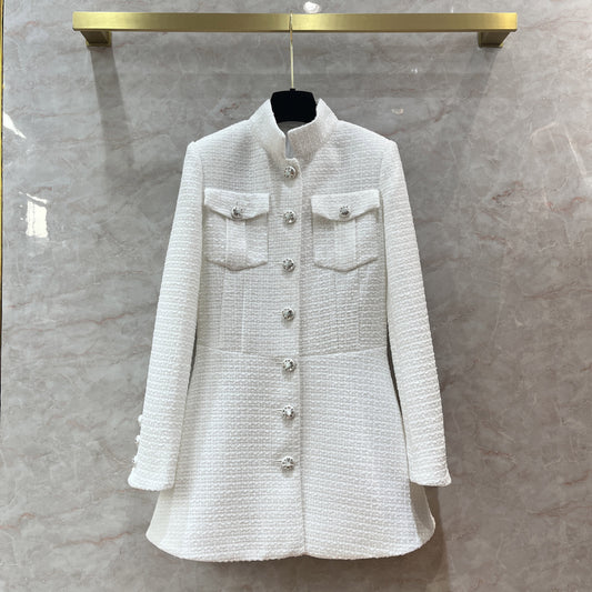 small fragrance wind mid-length jacket