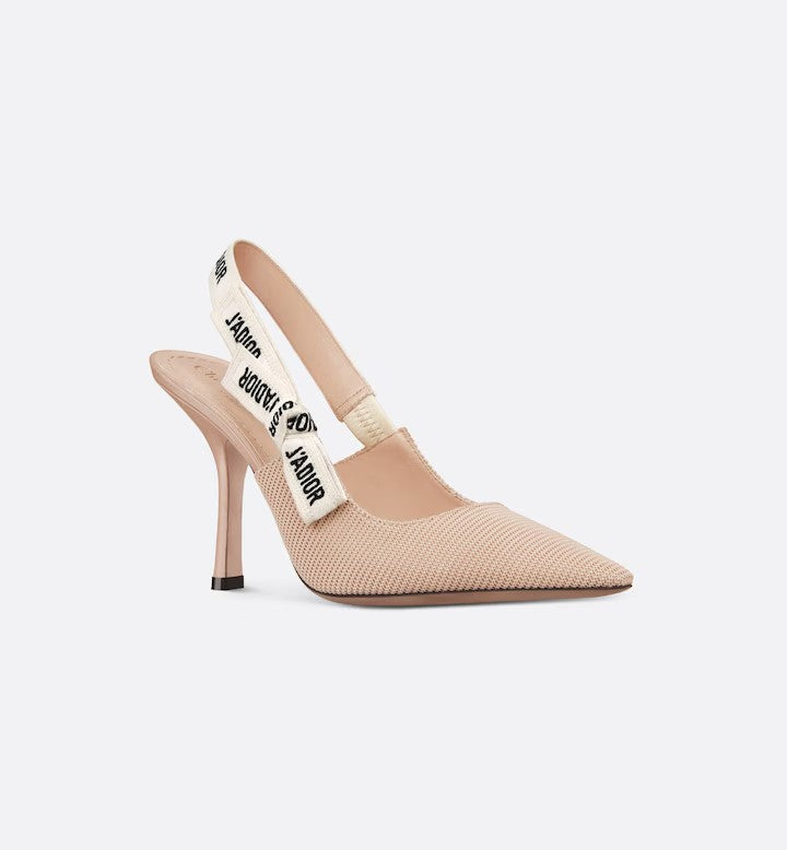 Dio-slingback pump  Nude technical fabric