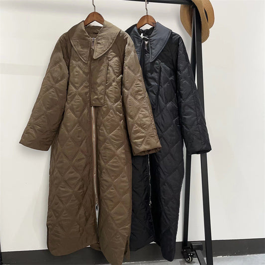 Lapel Zipper Loose Long Coat