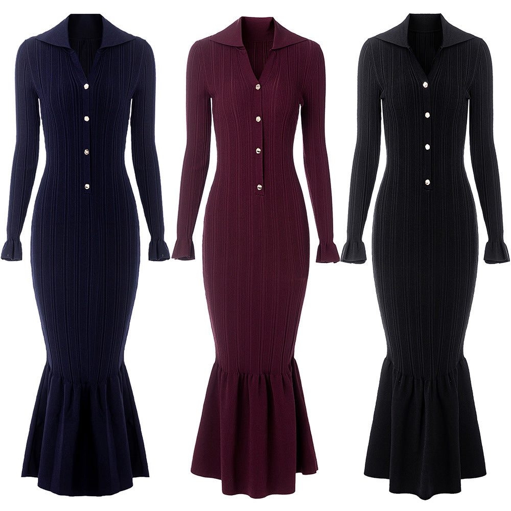 Hip-hugging mermaid skirt dress