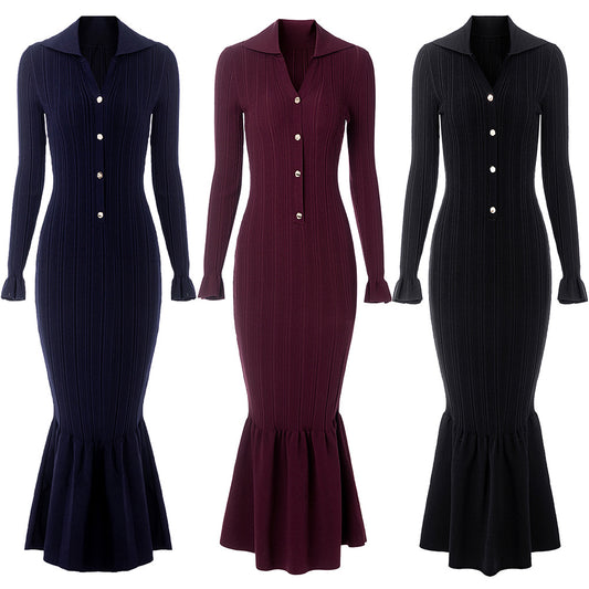 Hip-hugging mermaid skirt dress