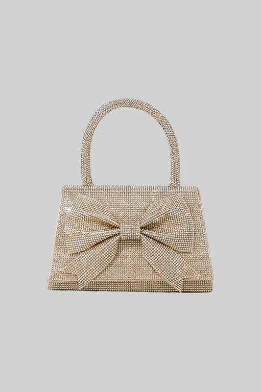 Rhinestone Clutch With Sparkling Embellishments - Gold