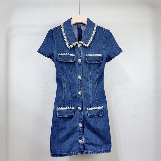 Denim Lapel Goddess Dress