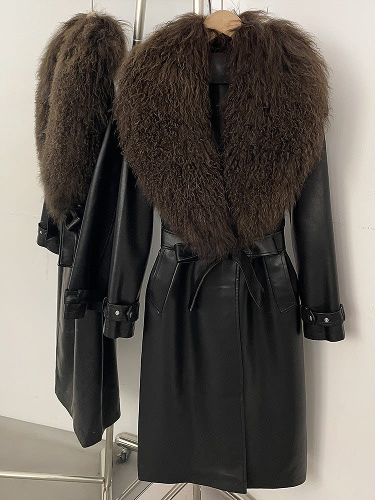 Large Fur Collar, Long Thick Coat