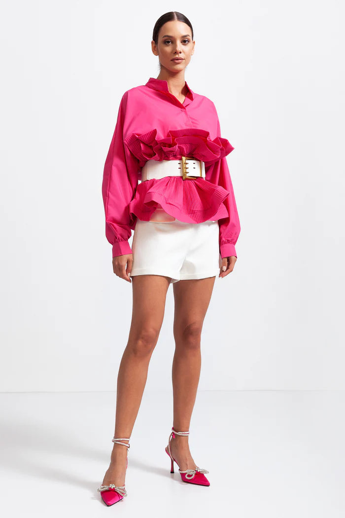 Ruffle Shirt with Massive Belt