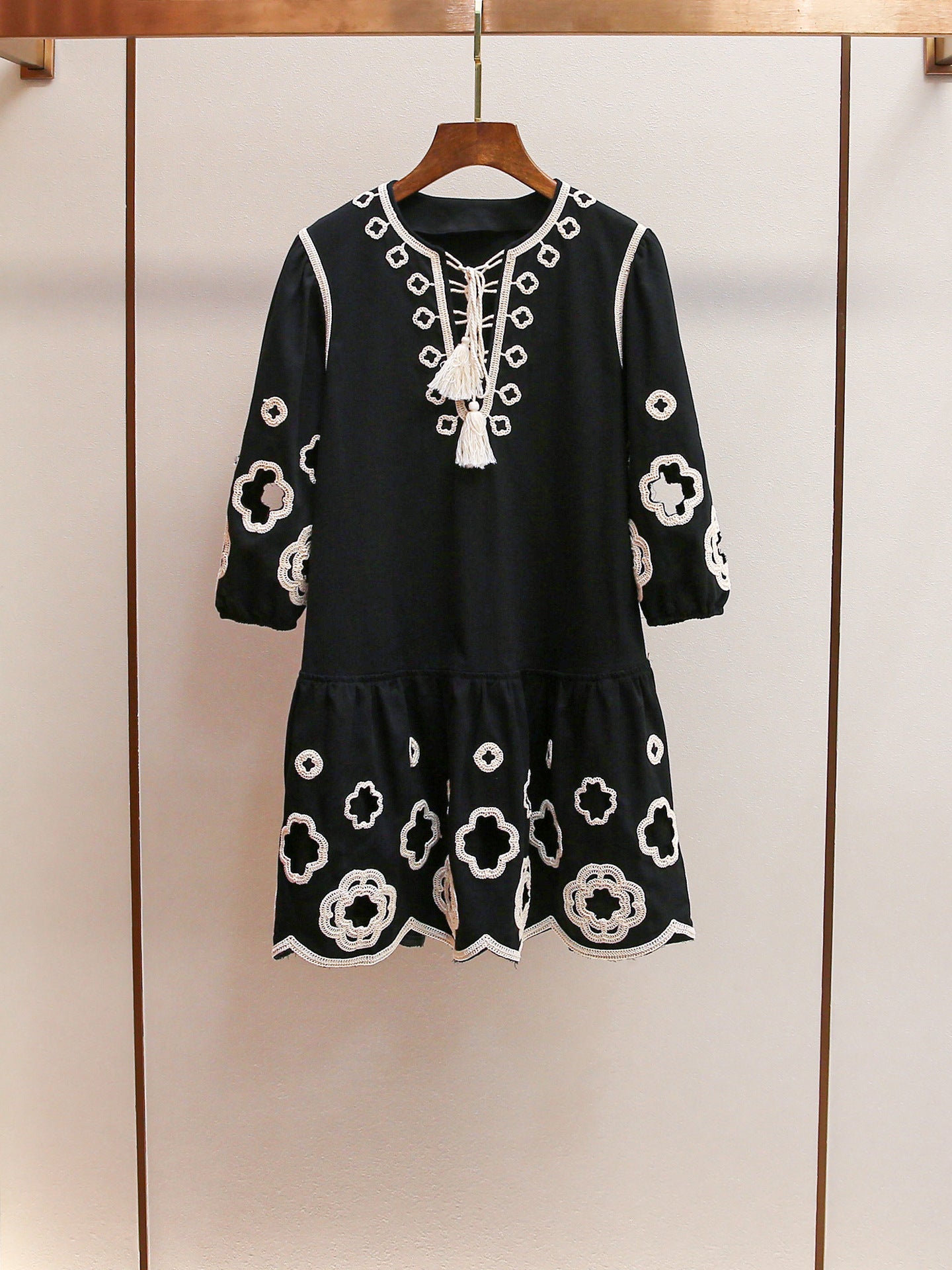 Embroidered A-Line Dress