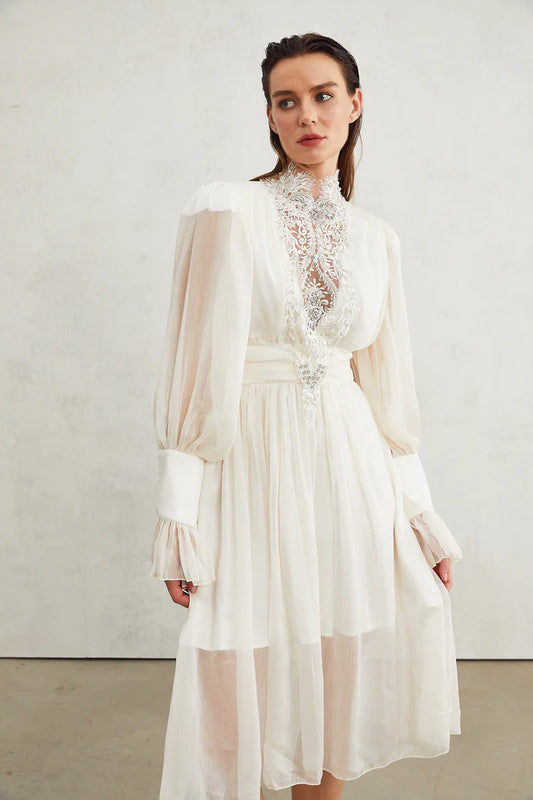 Mirage lace-detail embellished dress