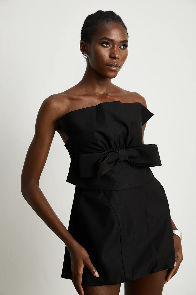 Caribe Bowknot mini-robe à épaules dénudées