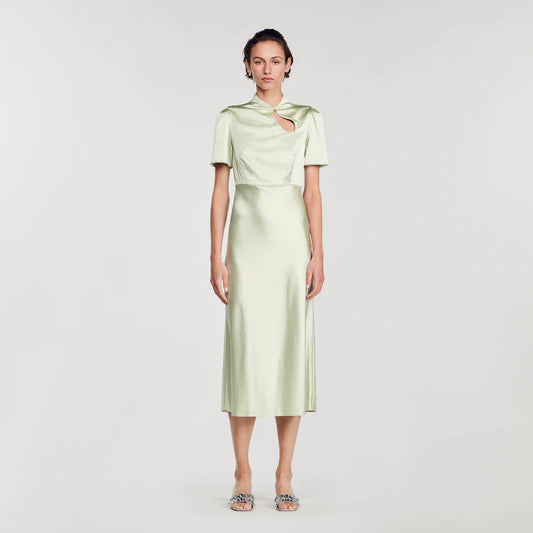 Robe longue effet satiné