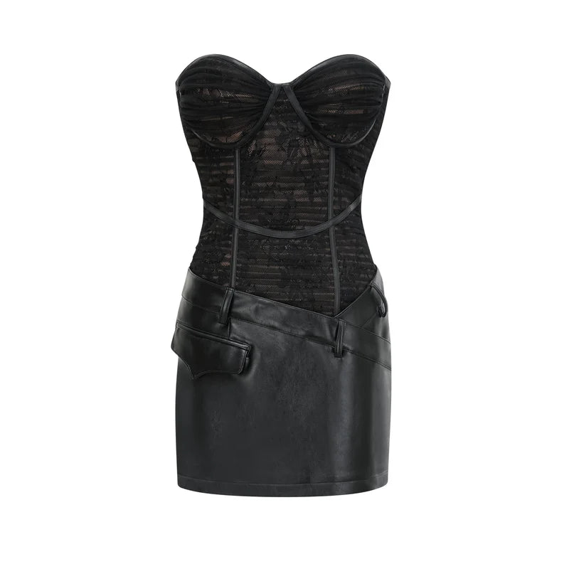 Cerys black mesh mini dress