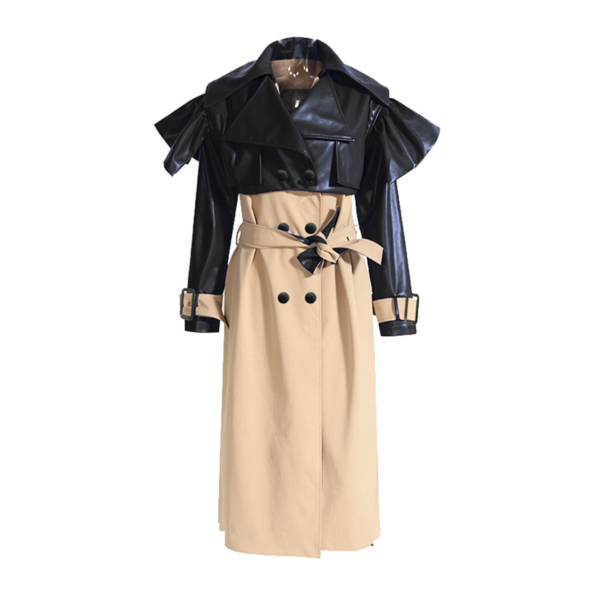 Leather trench coat