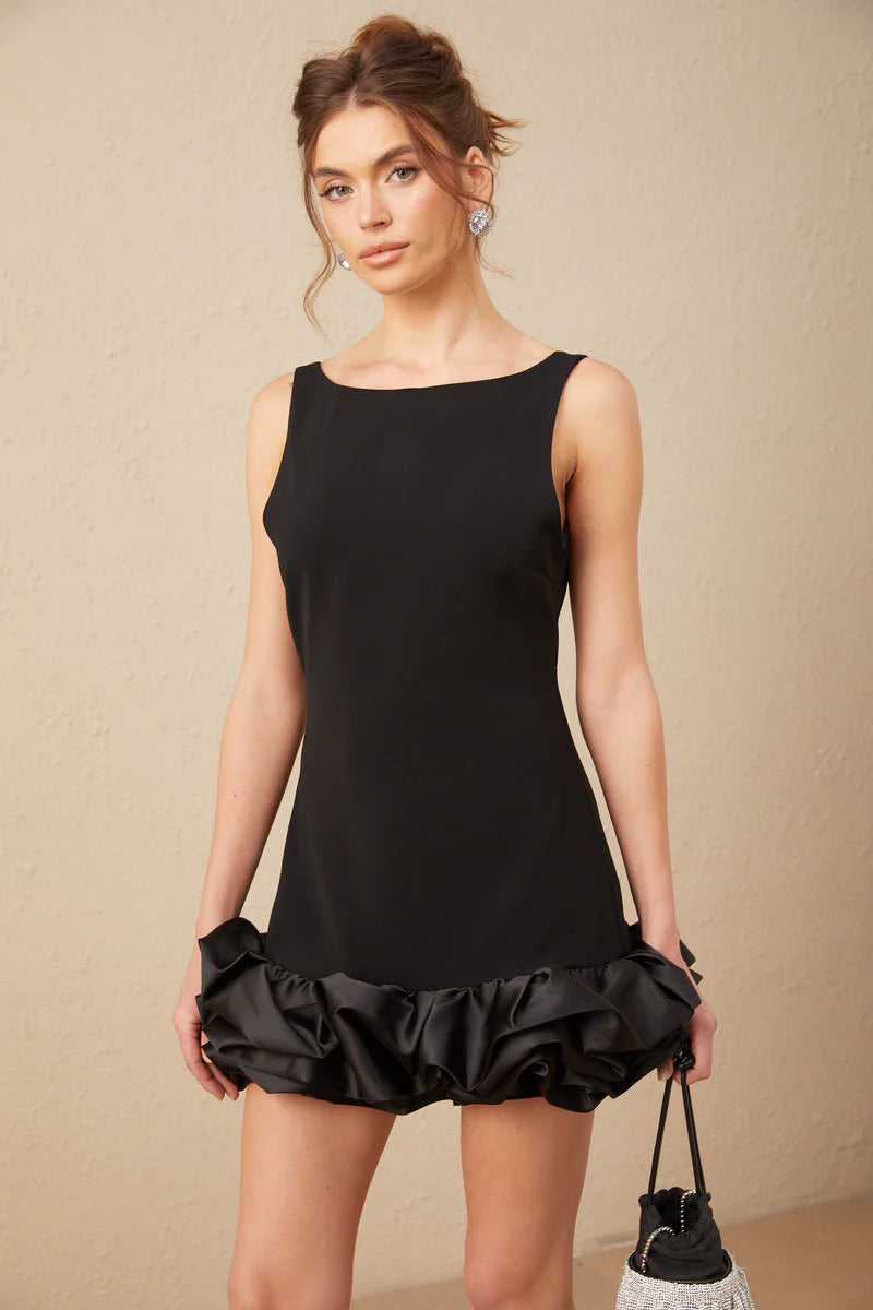 Loujain open-back ruffled mini dress