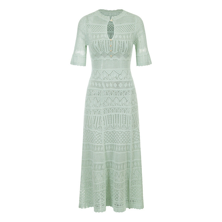 Ribbed Long Hip Wrap Waist dress