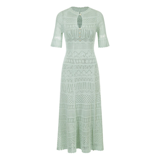 Ribbed Long Hip Wrap Waist dress