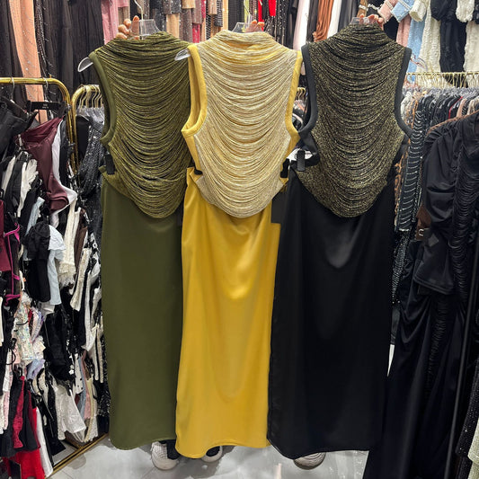 sleeveless tassel top -New