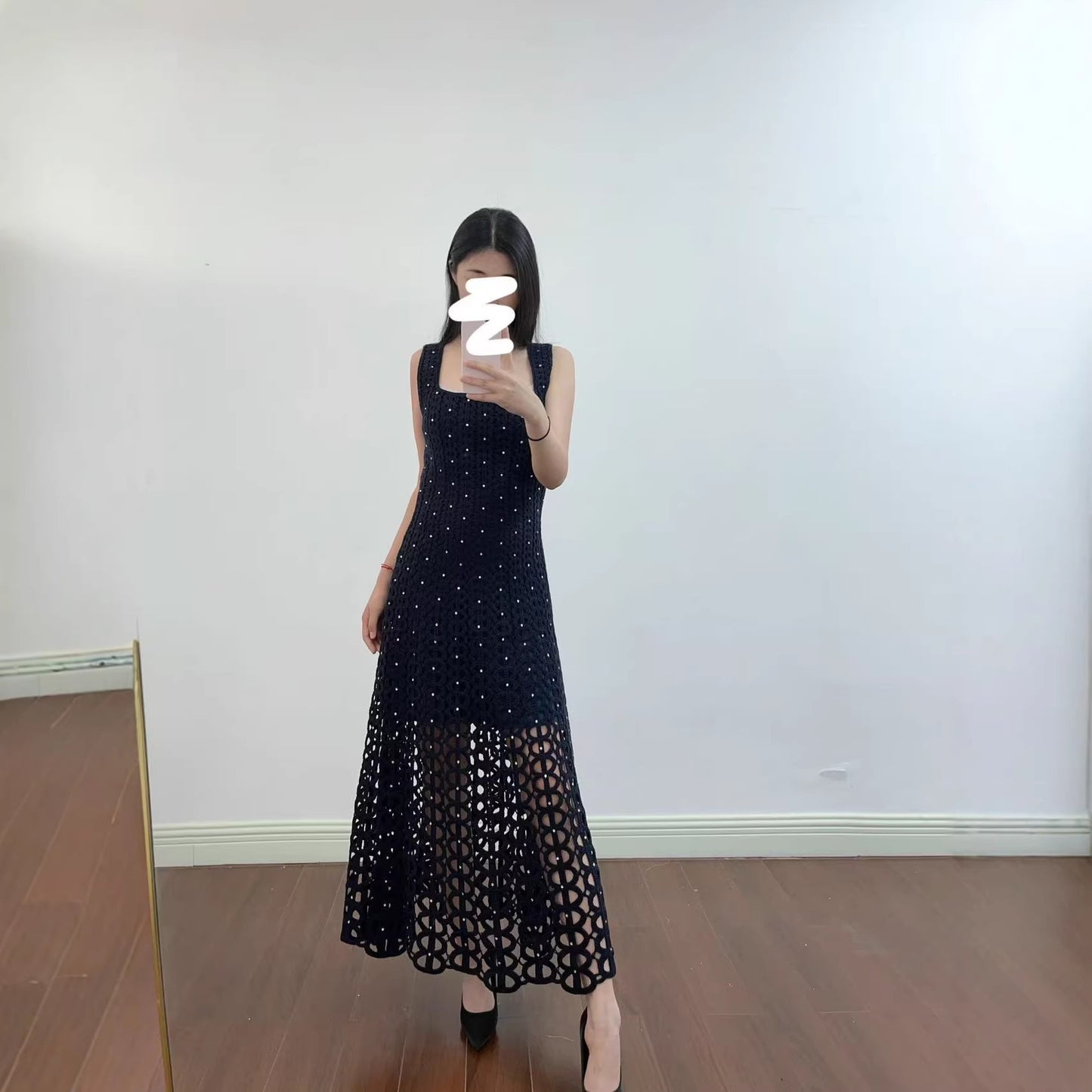 Hollow-Out Strap Long Dress