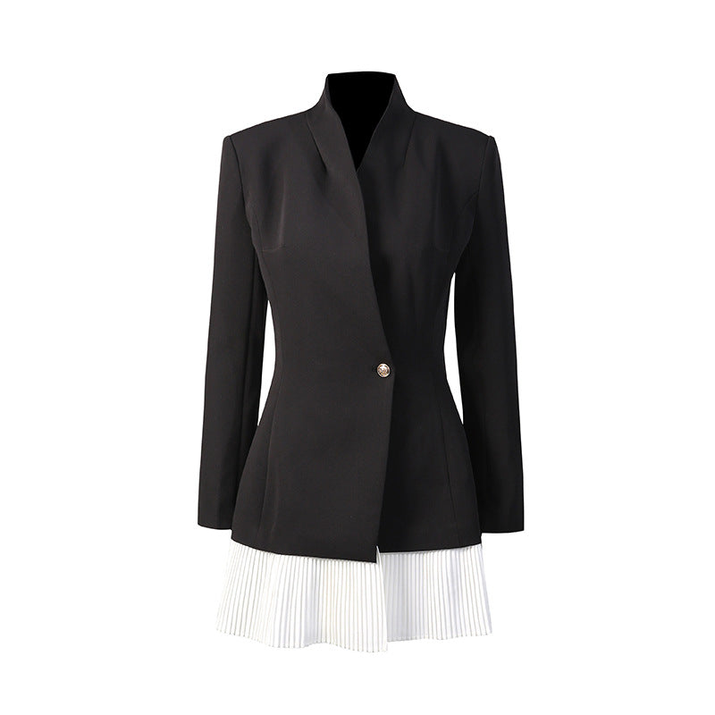 Noir Pleat Blazer Dress