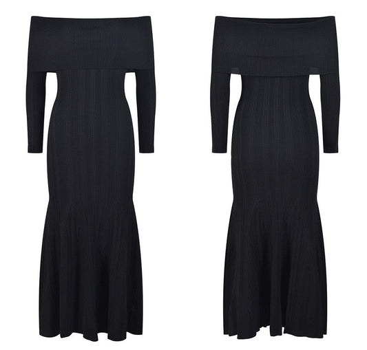 Self-portrait Rib knit viscose maxi dress