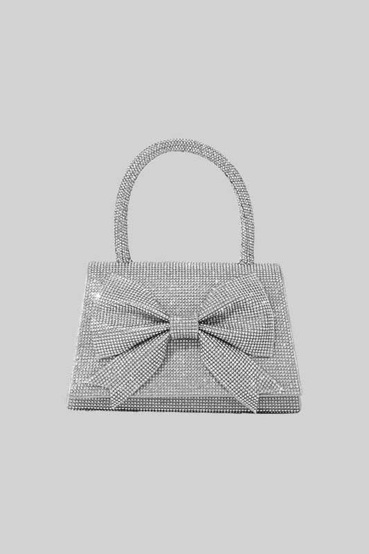 Rhinestone Clutch With Sparkling Embellishments - Silver