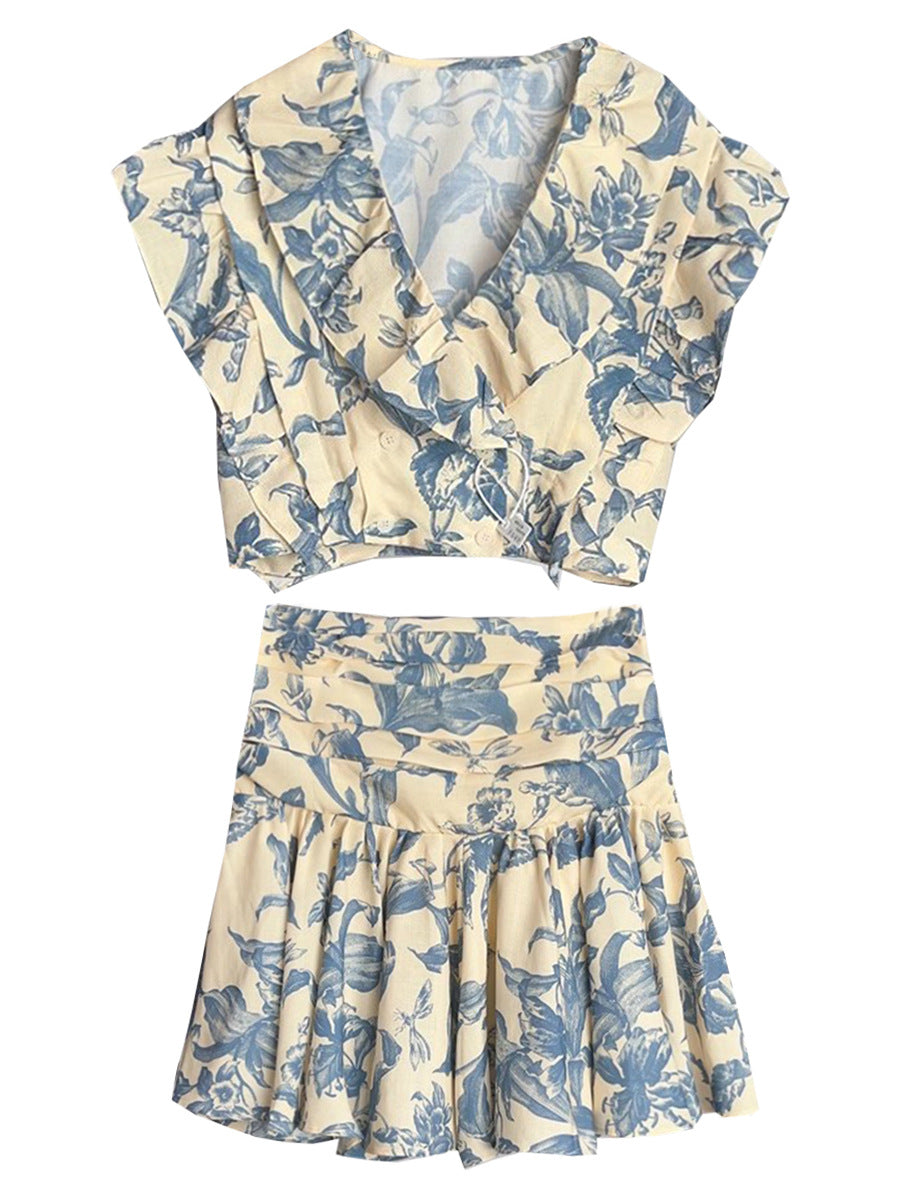 Floral print dress set