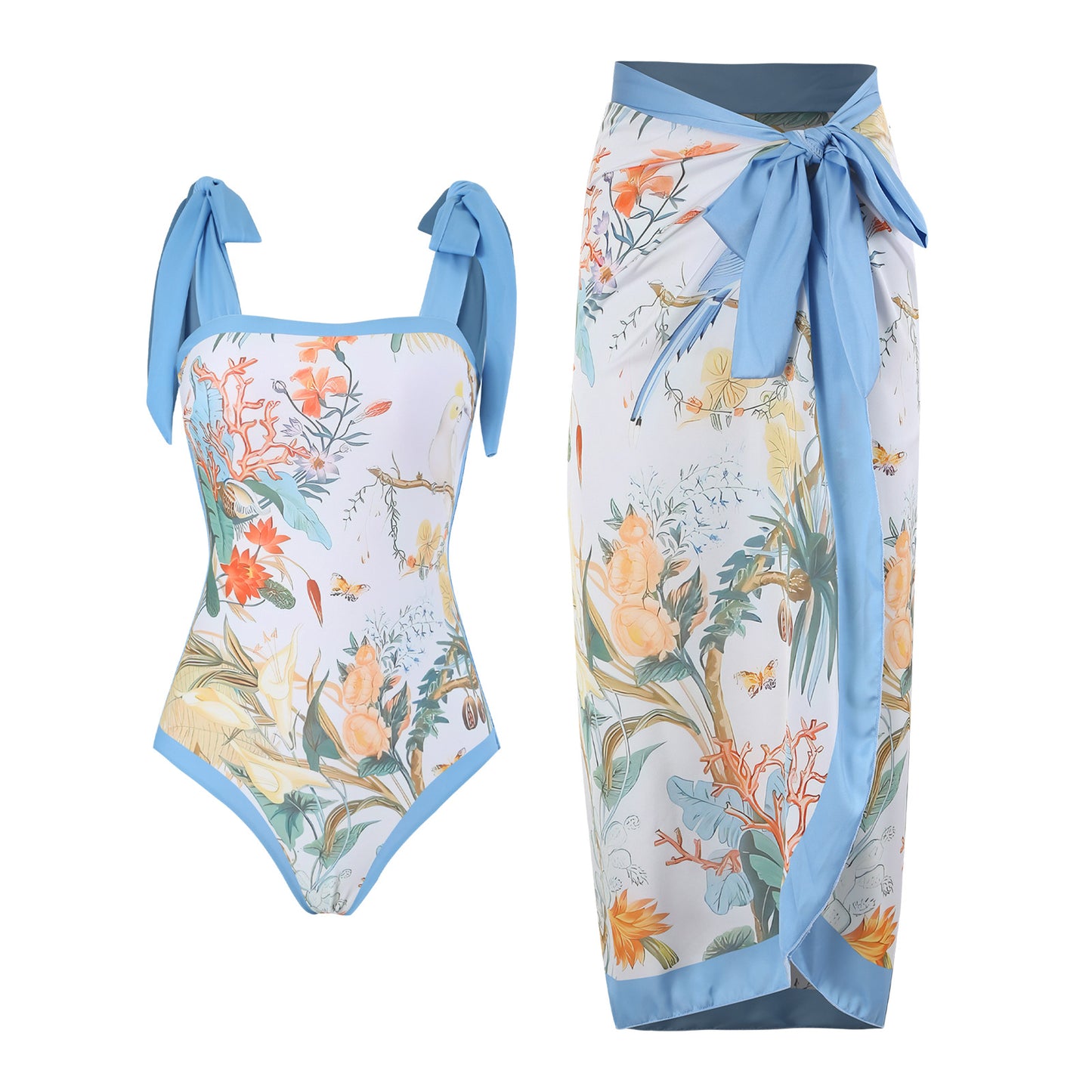 Blue butterfly series swimsuit