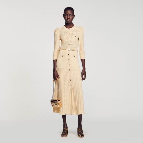 ROBE MIDI EN MAILLE POINTELLE