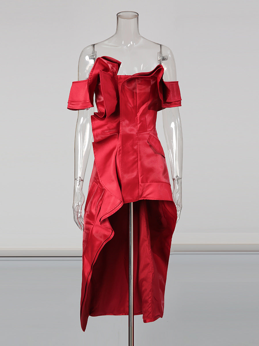 Red Carpet Ruffle Dress