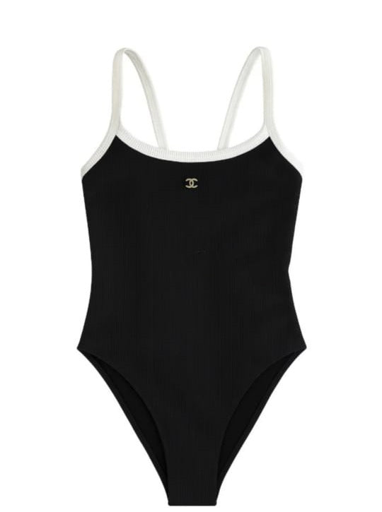Chantelle Geribde Stretch Eendelig Badpak - Zwart
