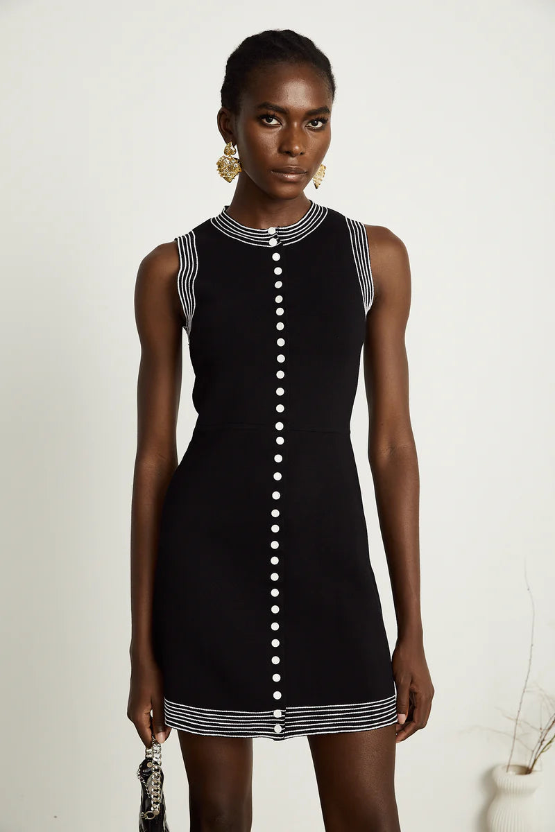 Colette Mini robe tricotée contrastée-trim