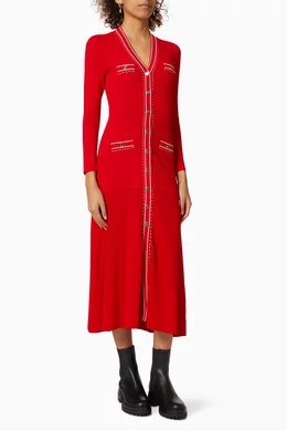 Robe mi-longue Sandro Esmeralda en maille viscose