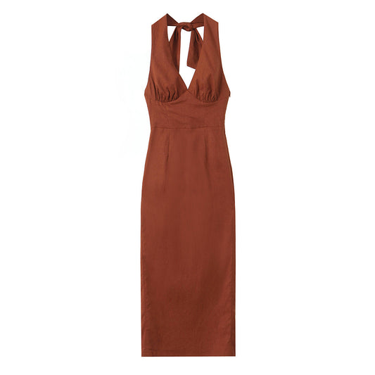 Zar Linen-blend Slim Fit Midi Dress